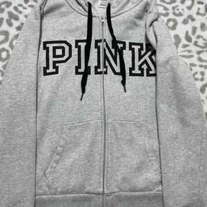 Victoria Secret PINK grey and white hoodie